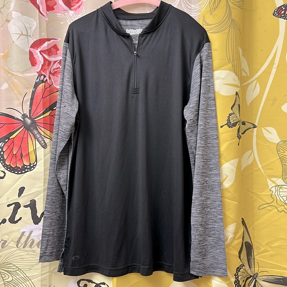 PENNANT men's L sport shirt black with gray sleeves